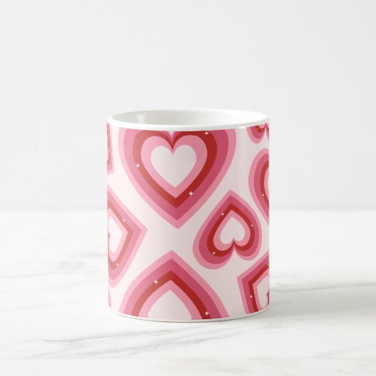 Retro Love Hearts Pattern mok (Center)
