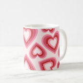 Retro Love Hearts Pattern mug  Koffiemok (Voorkant rechts)