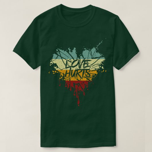 Retro Love Hurts T-shirt (Design voorkant)