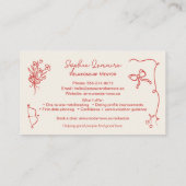 Retro Love Illustrations Matchmaking Dating Coach Visitekaartje (Achterkant)