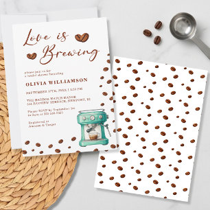 Retro Love is Brewing koffiemachine bruiloft feest Kaart