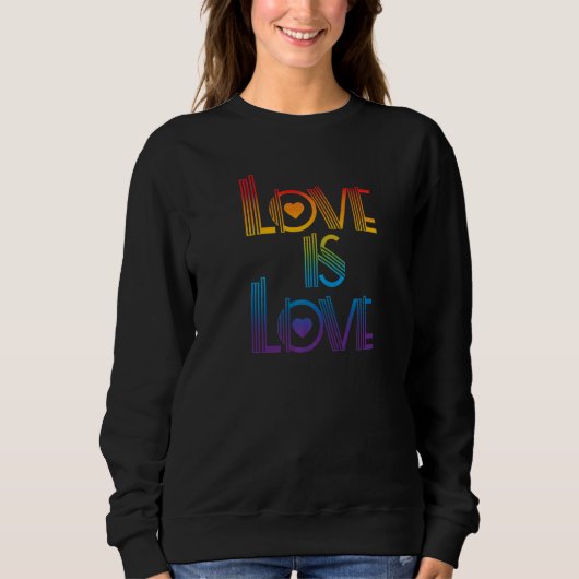 Retro Love is Love 70s Striped Graphic Trui (Voorkant)