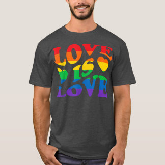 Retro Love is Love LGBT Gay Lesbian Pride T-shirt