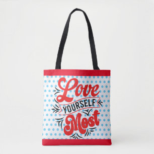 Retro Love jezelf Tote Bag