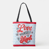 Retro Love jezelf Tote Bag (Achterkant)