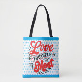 Retro Love jezelf Tote Bag (Voorkant)