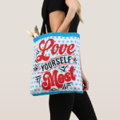 Retro Love jezelf Tote Bag (Dichtbij)