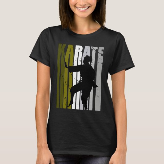 Retro Love Karate Sparring Birthday Olive Green Co T-shirt (Voorkant)