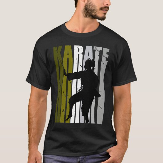 Retro Love Karate Sparring Birthday Olive Green Co T-shirt (Voorkant)