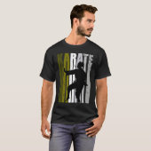 Retro Love Karate Sparring Birthday Olive Green Co T-shirt (Voorkant volledig)
