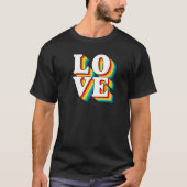 Retro Love Layered Echo Letters  Design Fes T-shirt (Voorkant)