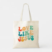 Retro Love like Jesus Smile Face Aesthetic Trendy Tote Bag (Achterkant)
