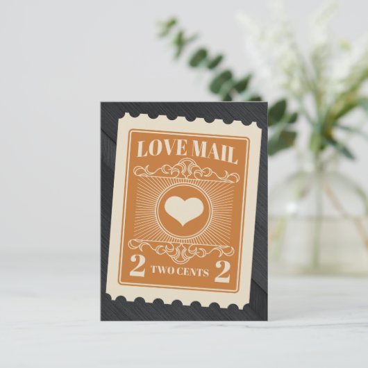  Retro Love Mail Valentijnsdag Briefkaart (Staand voorkant)