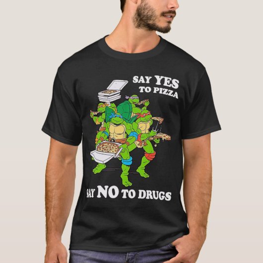 Retro Love Ninjaurtles Cartoon Say Yeso Pizza Say  T-shirt (Voorkant)
