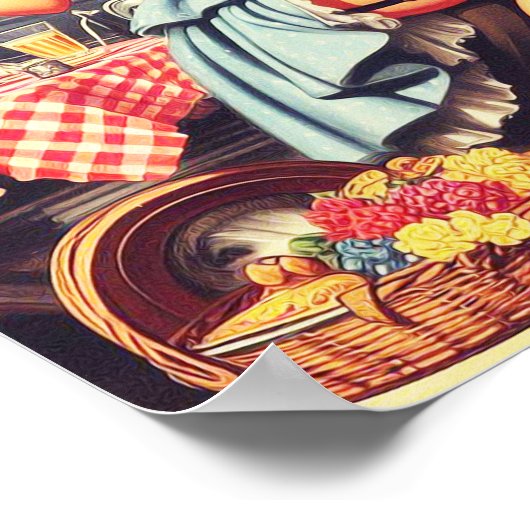 Retro Love Paar Poster (Hoek)