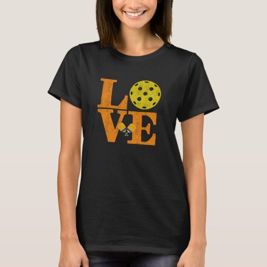 Retro  Love Pickleball T-shirt (Voorkant)