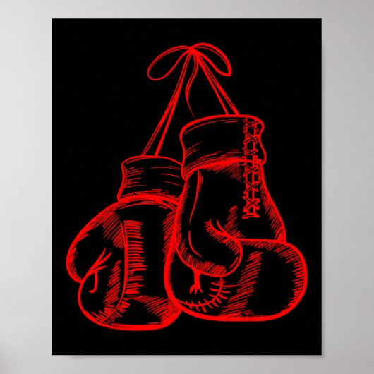 Retro Love Red Boxing Gifts Boxer Gift Poster (Voorkant)