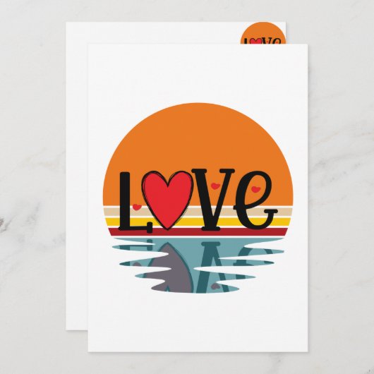 Retro Love Reflection Feestdagenkaart (Voorkant / Achterkant)