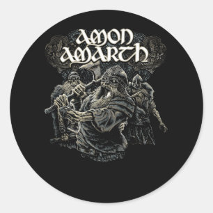 Retro Love Rock Amon Amarth Fan Art Design Ronde Sticker