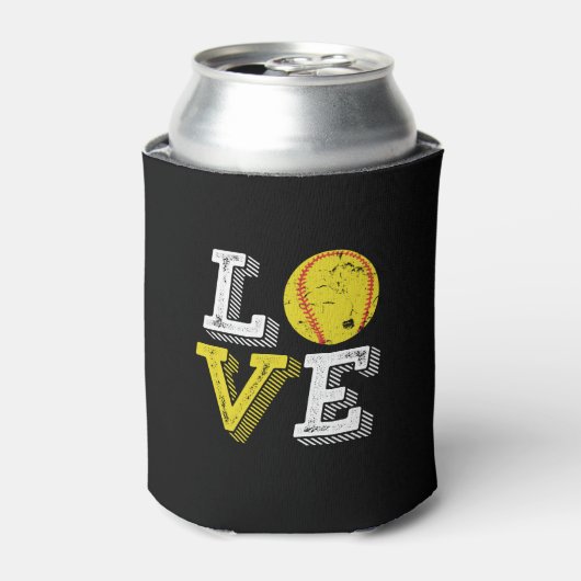  Retro Love Softball Sportteam en coach Blikjeskoeler (Blikje Voorkant)