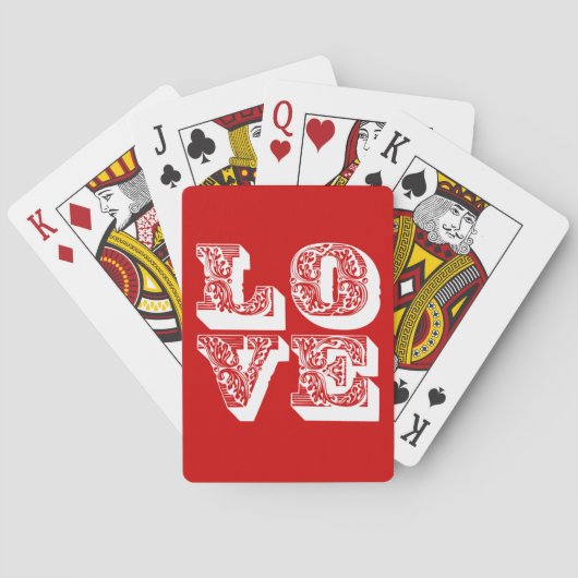 Retro LOVE Square Pokerkaarten (Achterkant)