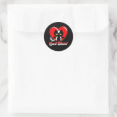 Retro Love stinkt Ronde Sticker (Tas)