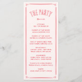 Retro Love Struck Hand Drawn Cupid Modern Wedding Programmakaart (Achterkant)