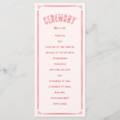 Retro Love Struck Hand Drawn Cupid Modern Wedding Programmakaart (Voorkant)