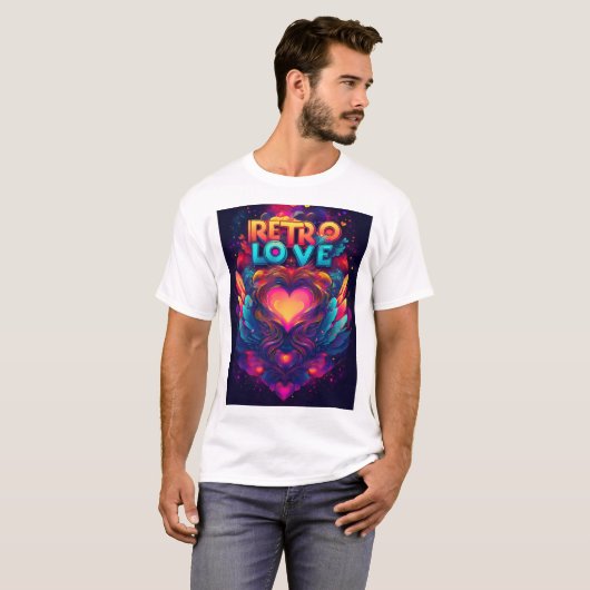 Retro love T-shirt (Voorkant volledig)