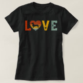 Retro Love Thécute Dachshund Dog Graphic Valen T-shirt (Design voorkant)