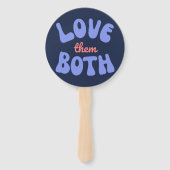 Retro Love Them Both Pro Life Mom Ongeboren Baby Handwaaier (Achterkant)