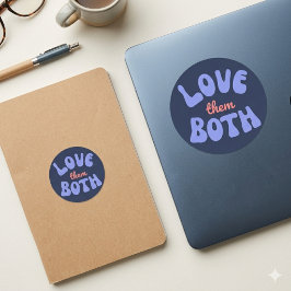 Retro Love Them Both Tekst Sticker