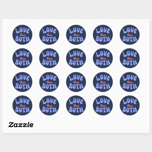 Retro Love Them Both Tekst Sticker (Vel)