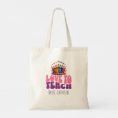 Retro 'Love to Teach' Crayon Ontwerp Leraar Naam Tote Bag (Achterkant)