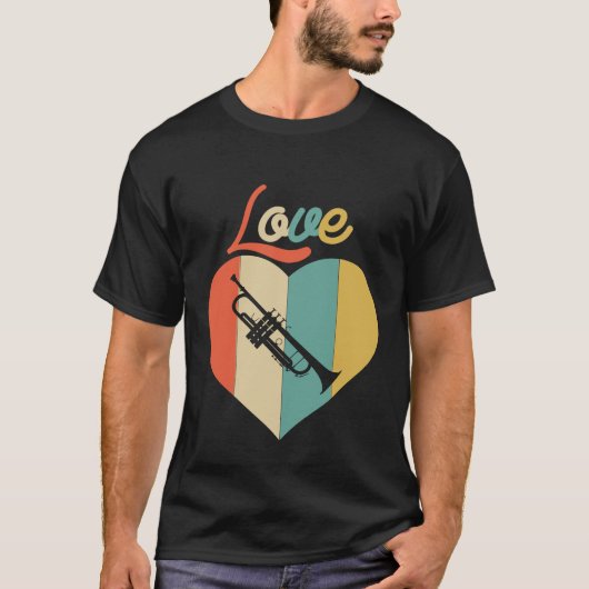 Retro Love Trumpet T-shirt (Voorkant)