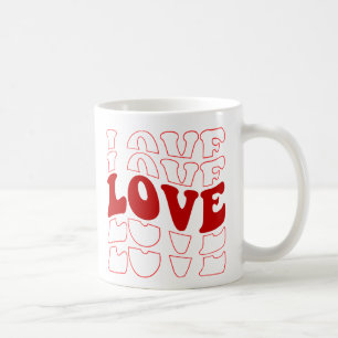 Retro LOVE Typografie Red Design Koffiemok