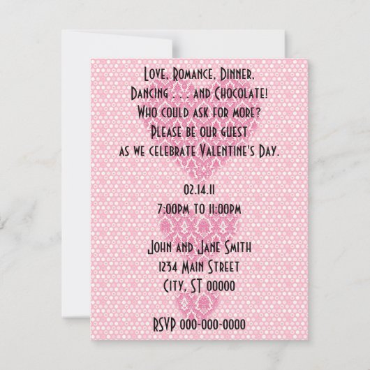 Retro Love Valentijnsdag Party Kaart (Achterkant)