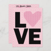 Retro Love Valentijnsdag Party Kaart (Voorkant / Achterkant)