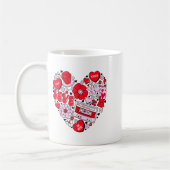 Retro Love Valentines Day Xoxo Conversation Hearts Koffiemok (Links)