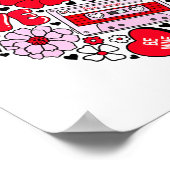 Retro Love Valentines Day Xoxo Conversation Hearts Poster (Hoek)