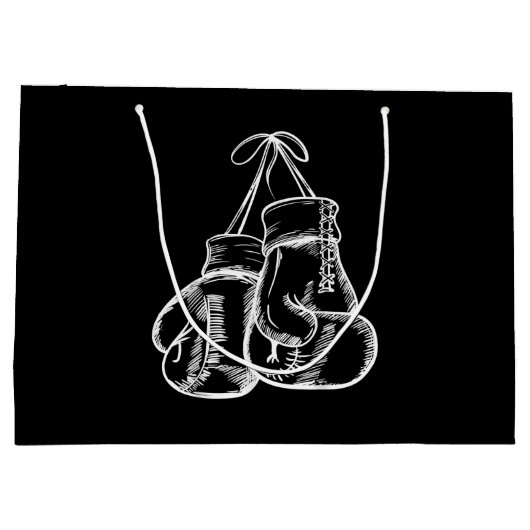 Retro Love White Boxing Gifts Boxer Gift Groot Cadeauzakje (Achterkant)