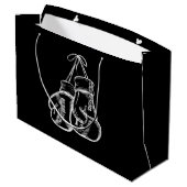 Retro Love White Boxing Gifts Boxer Gift Groot Cadeauzakje (Achterkant Gekanteld)