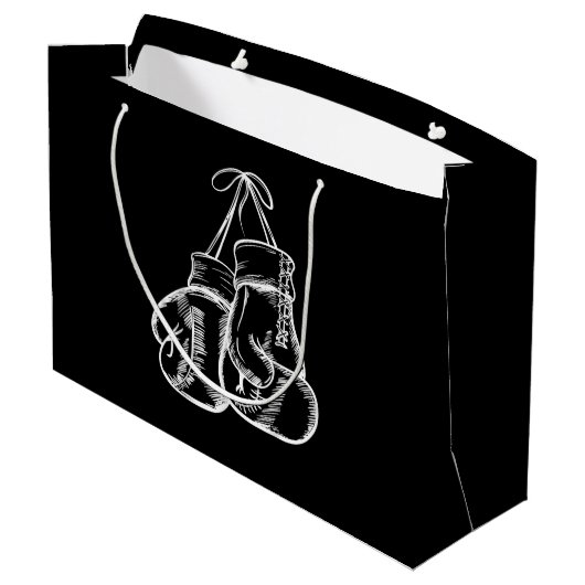 Retro Love White Boxing Gifts Boxer Gift Groot Cadeauzakje (Achterkant Gekanteld)