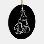 Retro Love White Boxing Gifts Boxer Gift Keramisch Ornament (Rechts)