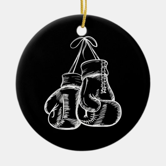 Retro Love White Boxing Gifts Boxer Gift Keramisch Ornament (Voorkant)