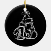 Retro Love White Boxing Gifts Boxer Gift Keramisch Ornament (Achterkant)