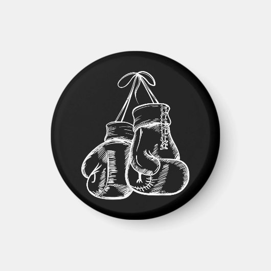 Retro Love White Boxing Gifts Boxer Gift Magneet (Voorkant)