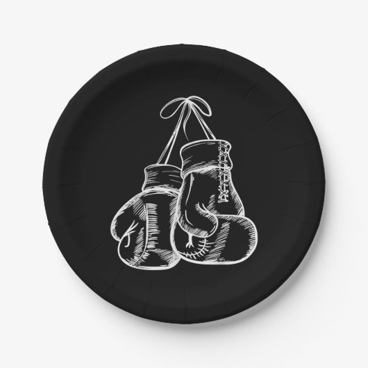 Retro Love White Boxing Gifts Boxer Gift Papieren Bordje (Voorkant)