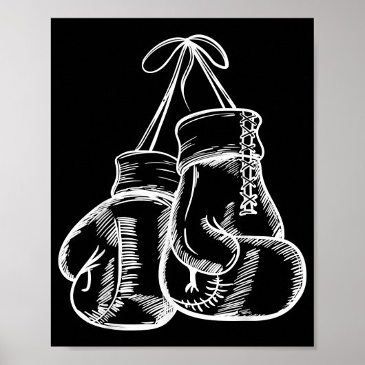 Retro Love White Boxing Gifts Boxer Gift Poster (Voorkant)
