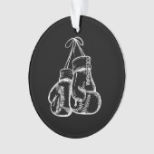 Retro Love White Boxing Gloves Gifts Boxer Gift  Ornament (voorkant)